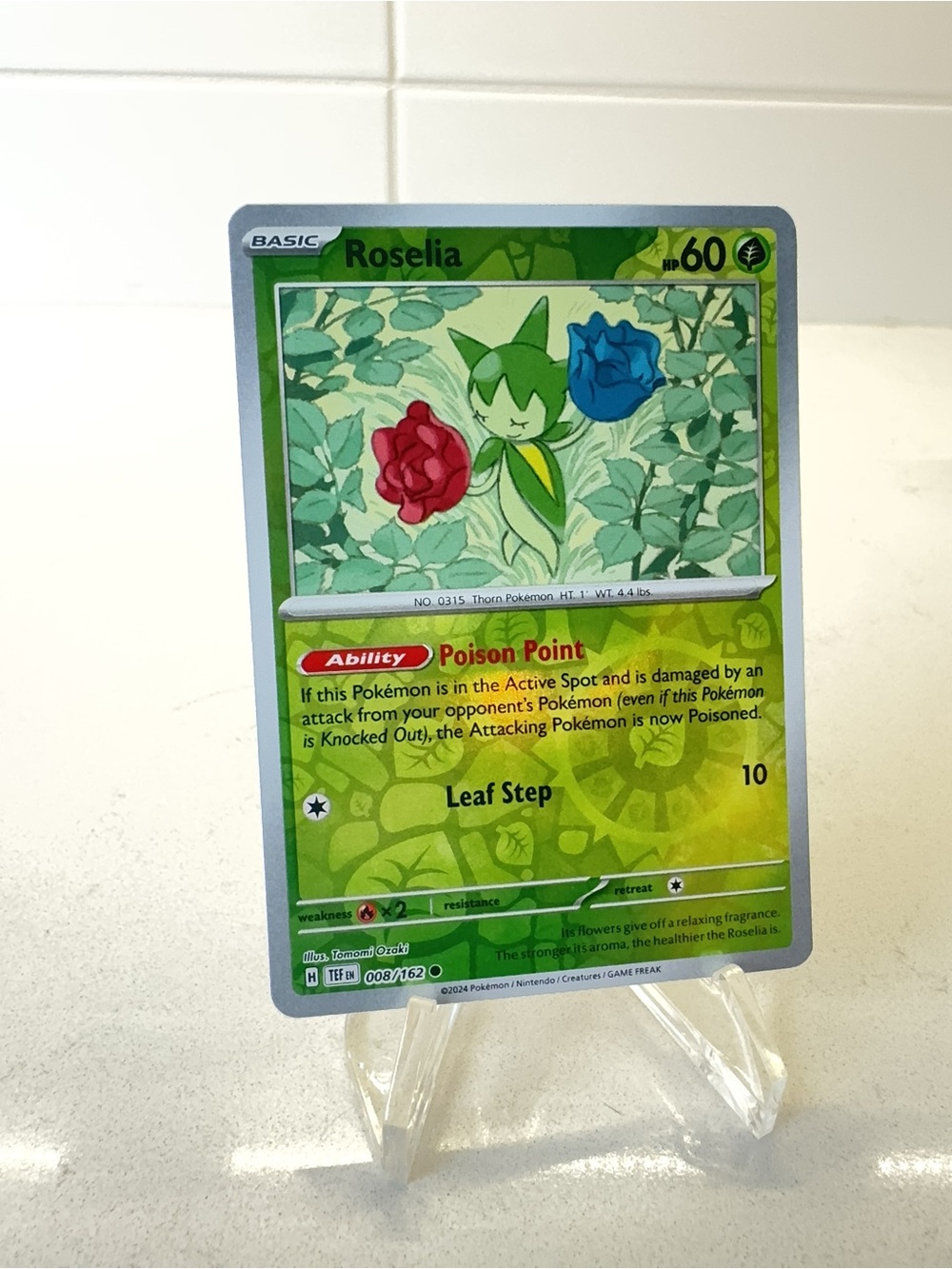 Pokemon TCG Card -  Roselia [Reverse Holo] #8 Pokemon Temporal Forces